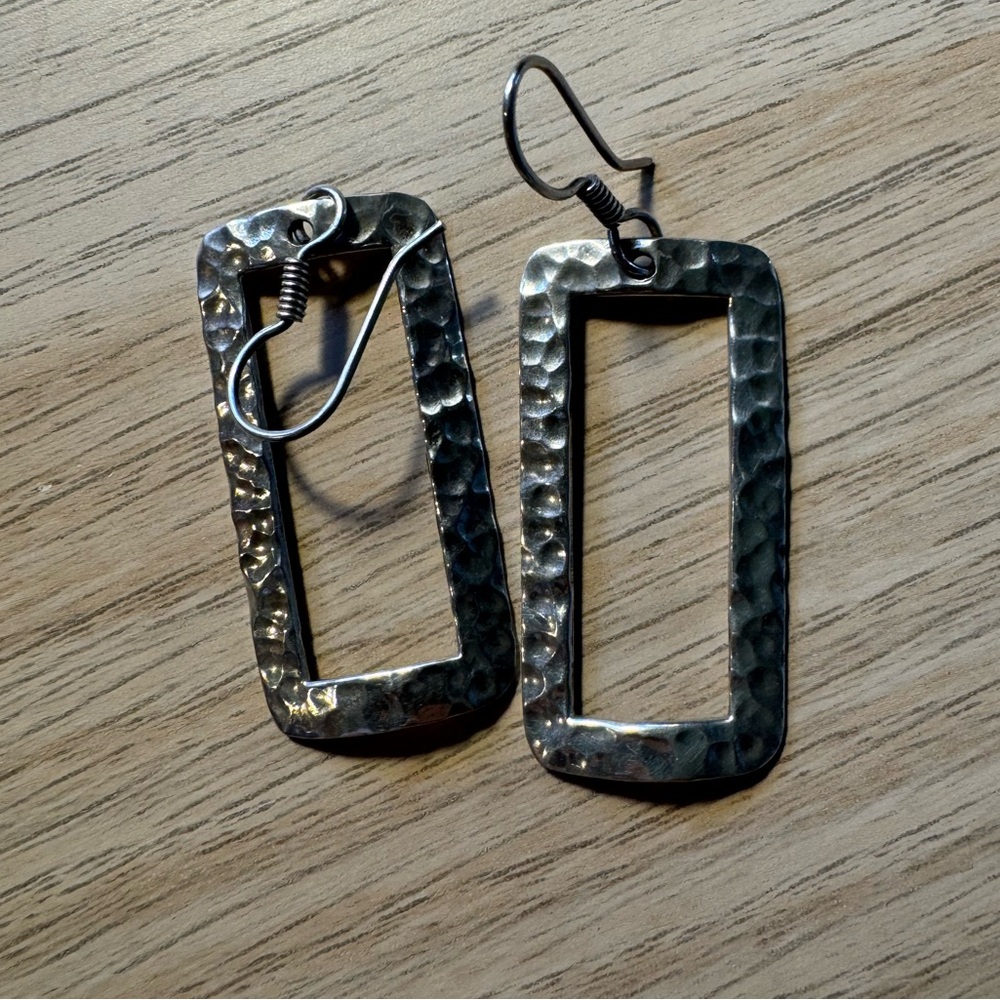 Rectangular Silver earrings